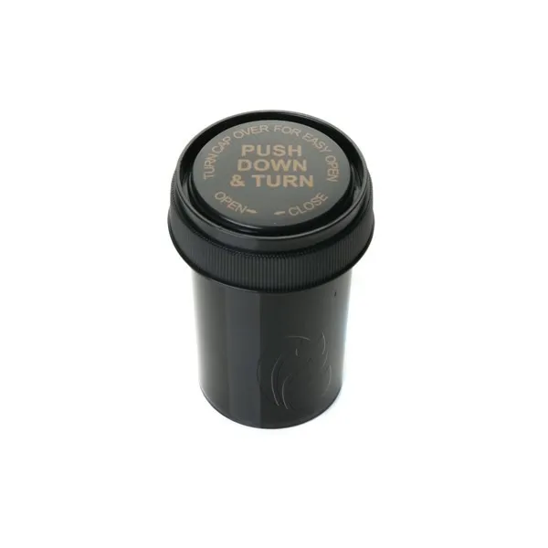 Factory Price Custom 13dr Black Flower Medicine PP Plastic Child Resistant Reversible Cap Vials