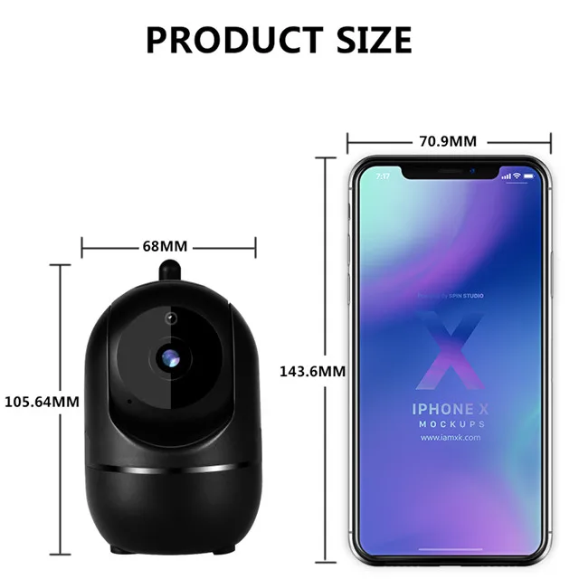 PTZ внутренняя мини ip-камера HD1080P камера «рыбий глаз» Двусторонняя радионяня Беспроводная умная Wi-Fi