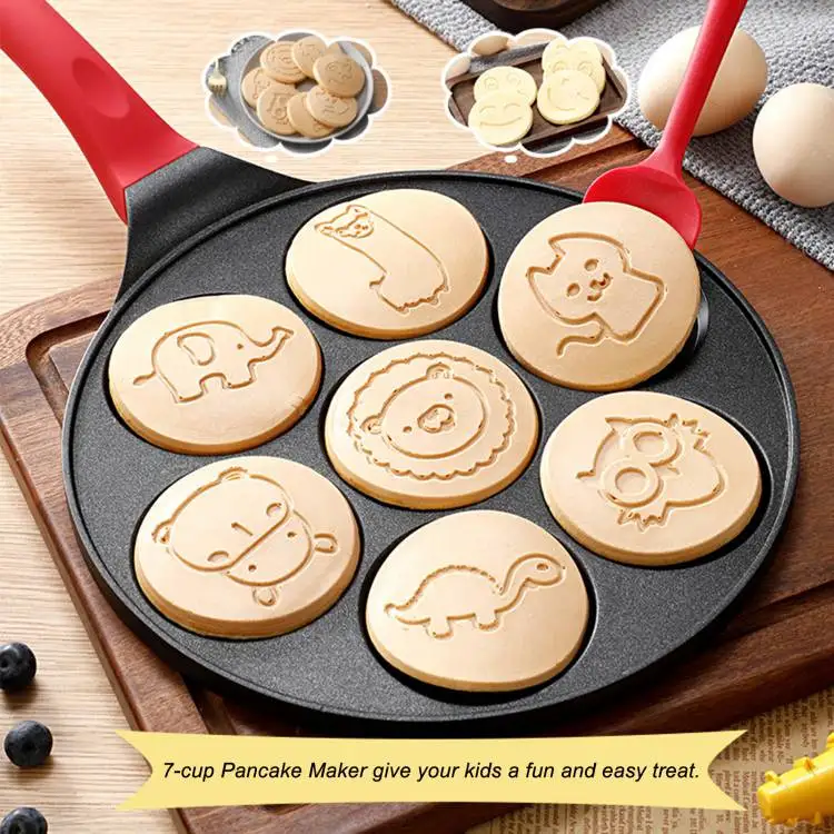 7 Animal Shapes Molds Griddle Pancake Cookware Non Stick Frying Pan for Kids