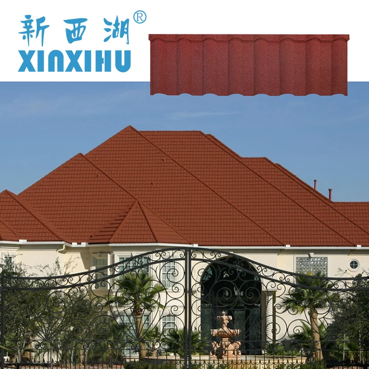 
color roof tile 0.35-0.55mm customized metal stone coated roof tiles 