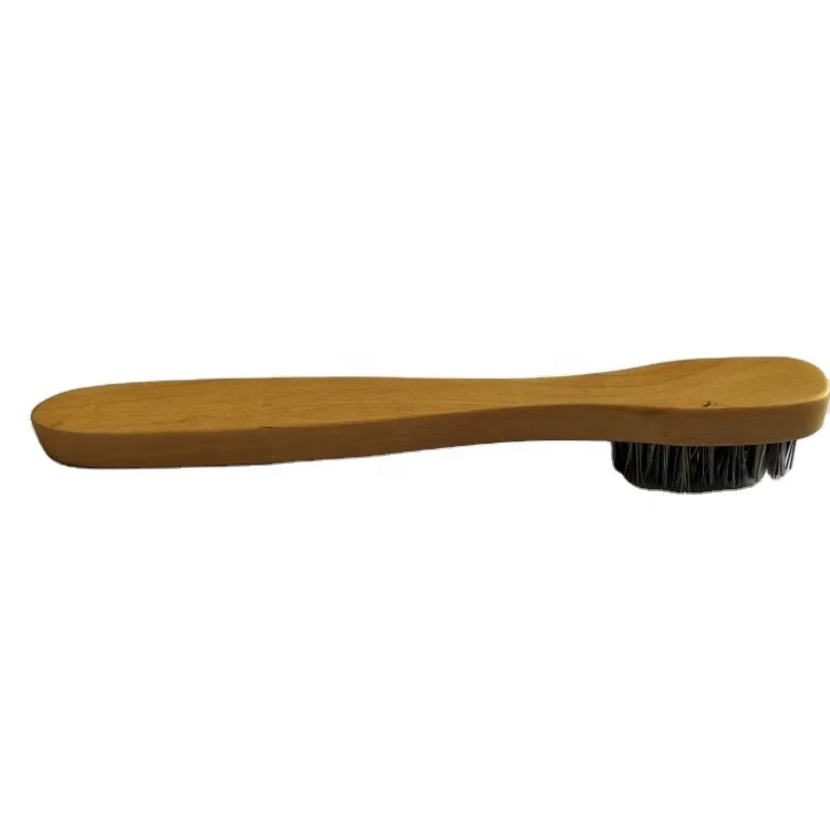 Customized Long Natural Wood Sneaker Shoe Cleaning Polishing Shining Dust Removal Brush Shoe Edge Brush