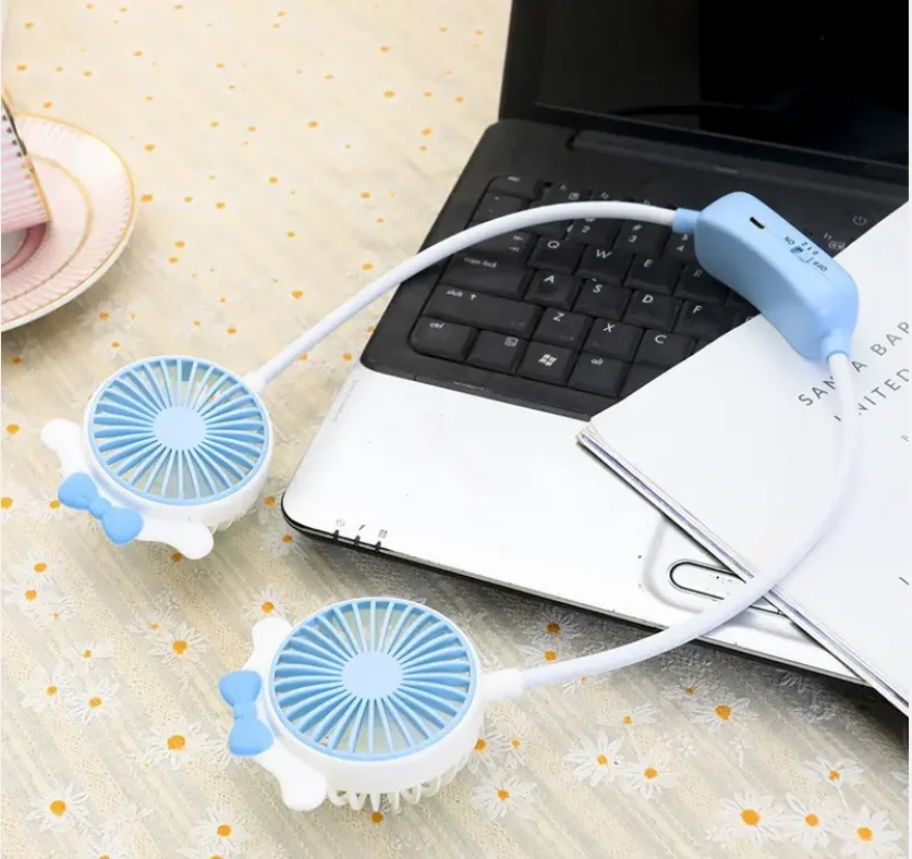 Sport Outdoor Head-mounted Neck Fan Portable Air Conditioner Wearable Neck Fan Usb Charging Small Fan
