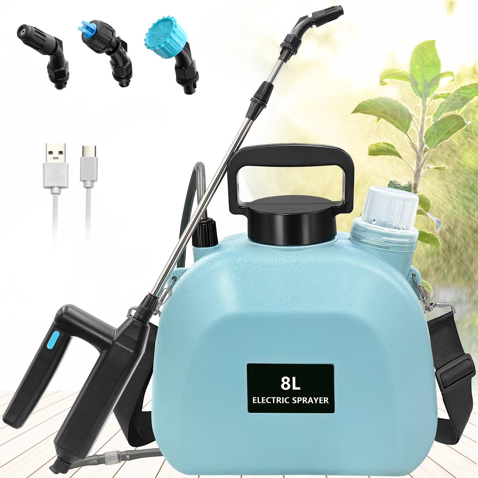 5L 8L agriculture electric sprayer high pressure garden hose sprayer electric pump watering can for plants