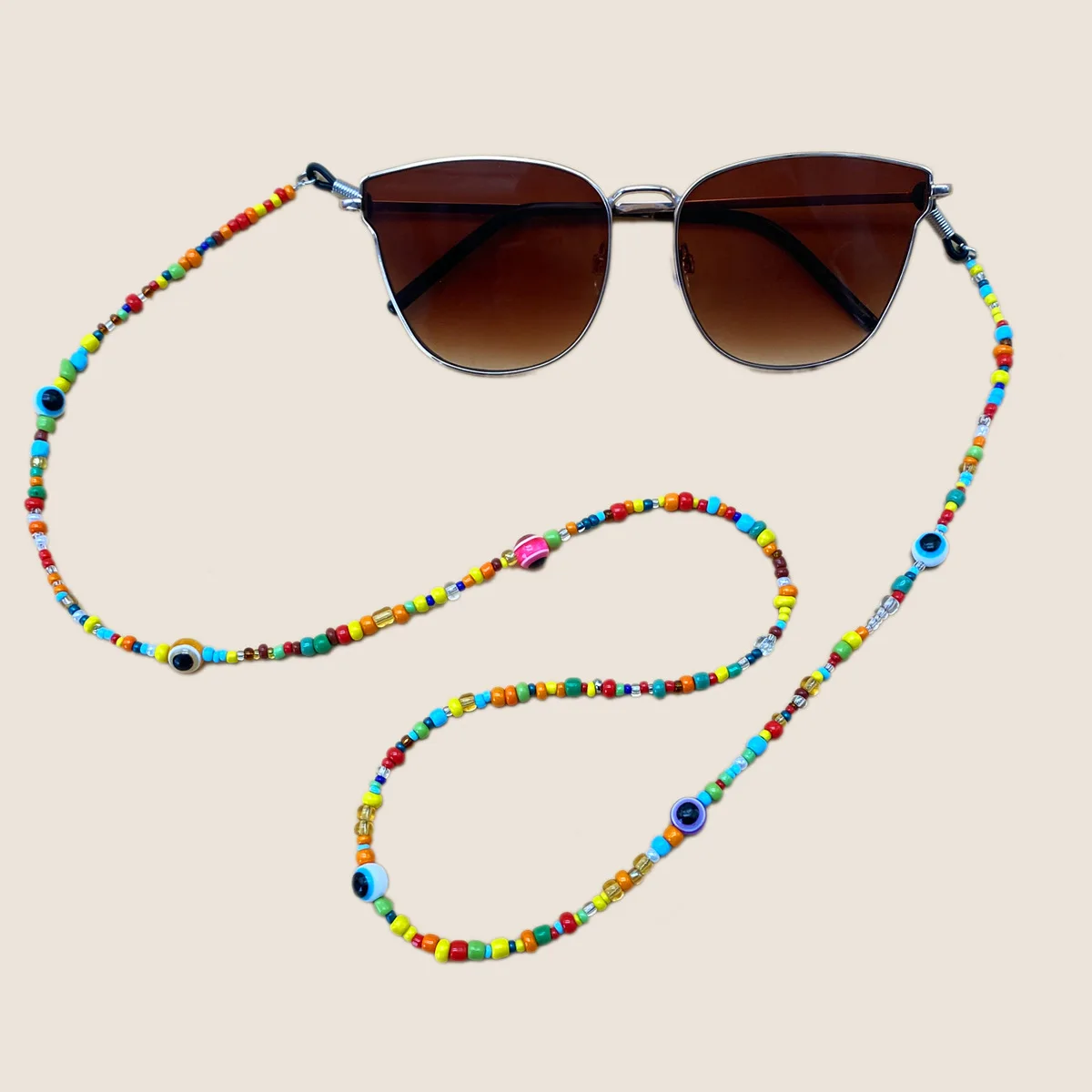 Vintage Colorful Eyeglass Chain Holder Neck Strap Fashion Seed Beaded Masking Chain Eyewear Chain Sunglasses