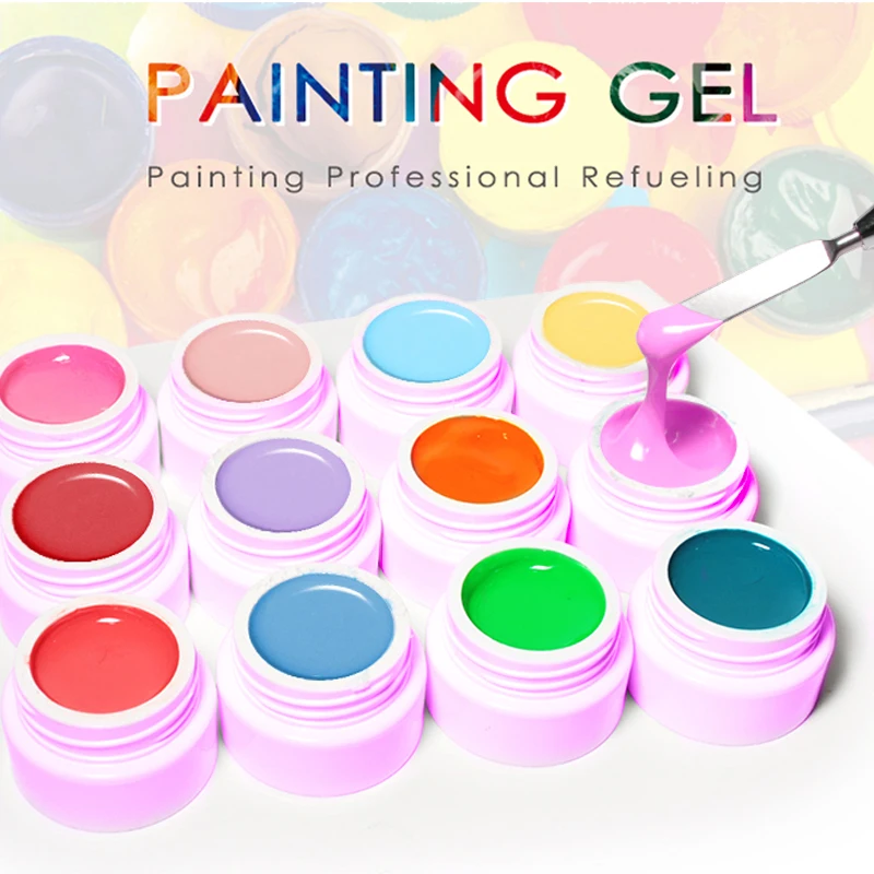 RONIKI Custom Private label Color Nail Painting Gel Soak off led uv gel paint for nail art