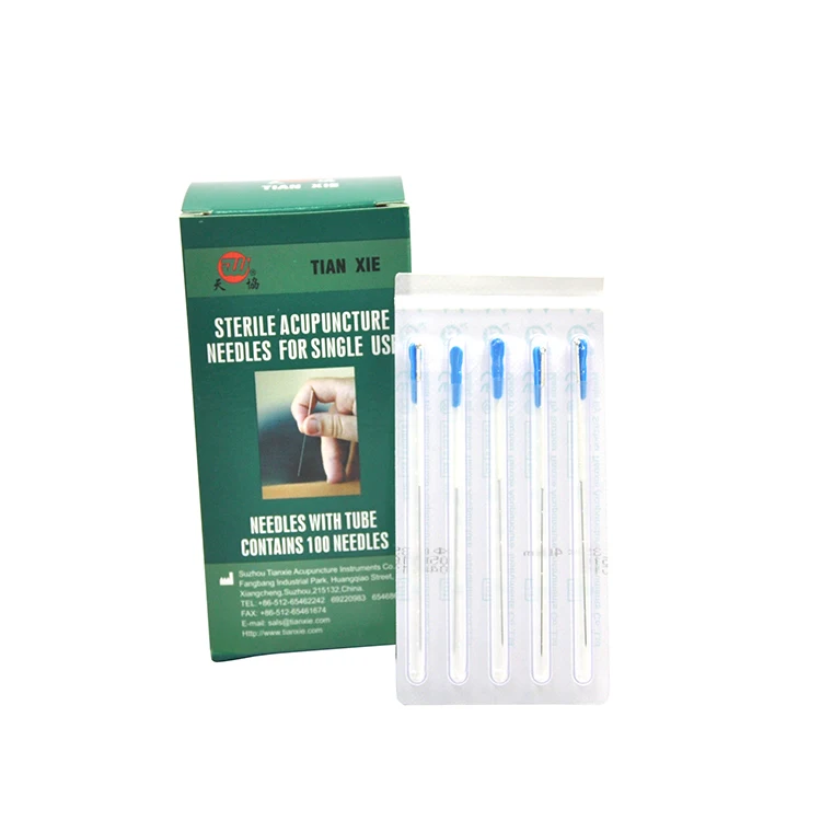 Acupuncture needle - 100 needles / box - Copper spring (coiled) handle - blister pack