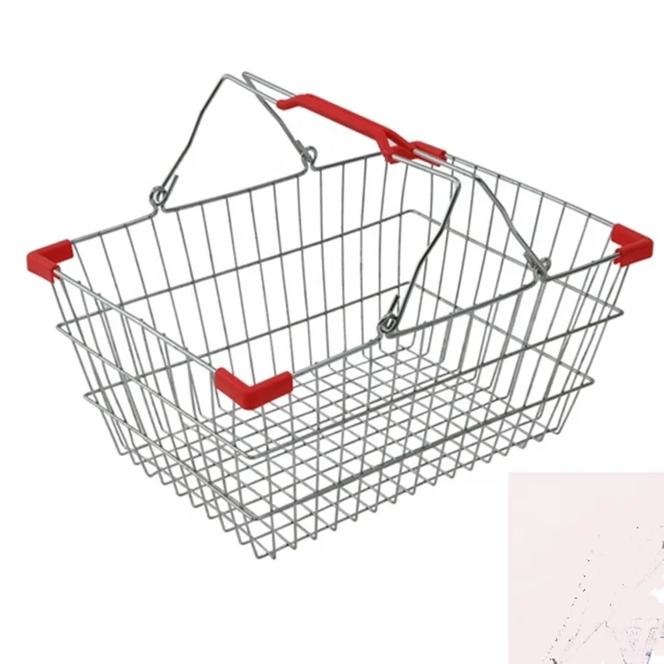  Оптовая Розничная продажа пластиковых ручных корзин для покупок продуктов