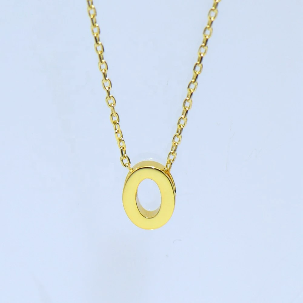 Women Tiny Personalized Love Initial 925 Sterling Silver Jewelry 18k Gold Plated Blank Dainty Minimalist Small Heart Necklace