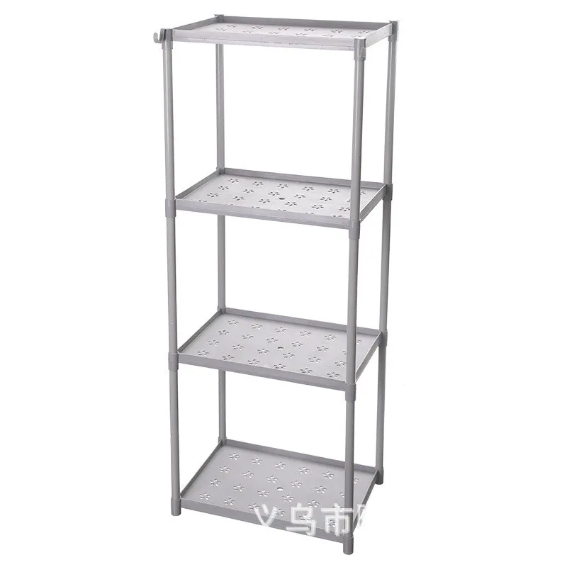 Wholesale multifunctional shelf floor multi-layer rectangular storage organizer plastic shelf suitable for kitchen/bathroom/livi
