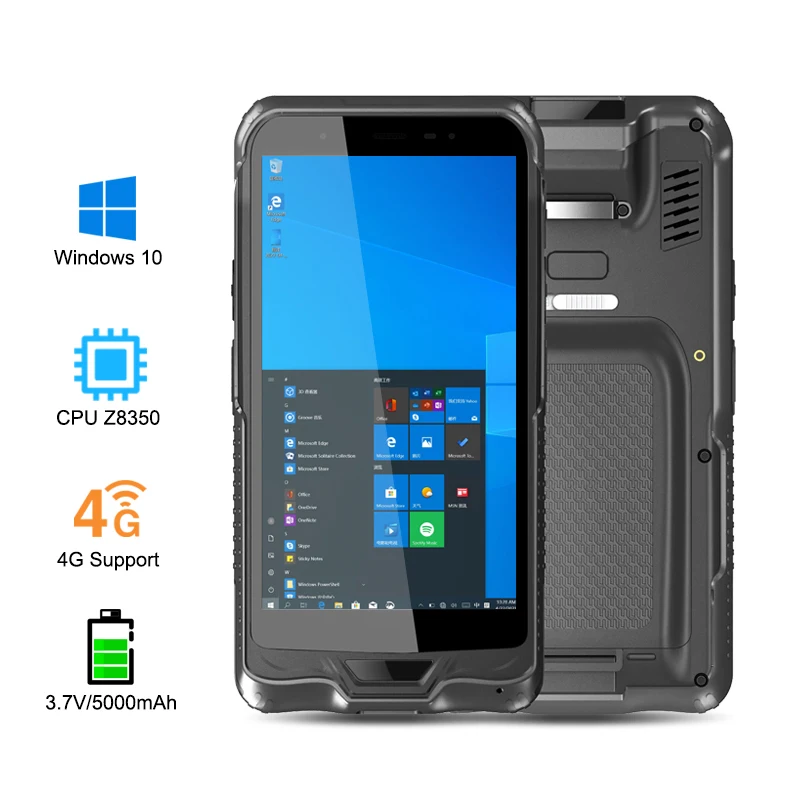 New 4G Wifi Gps Nfc Rfid 1D 2D Rugged Barcode Scanner Handheld Windows 10 Pda