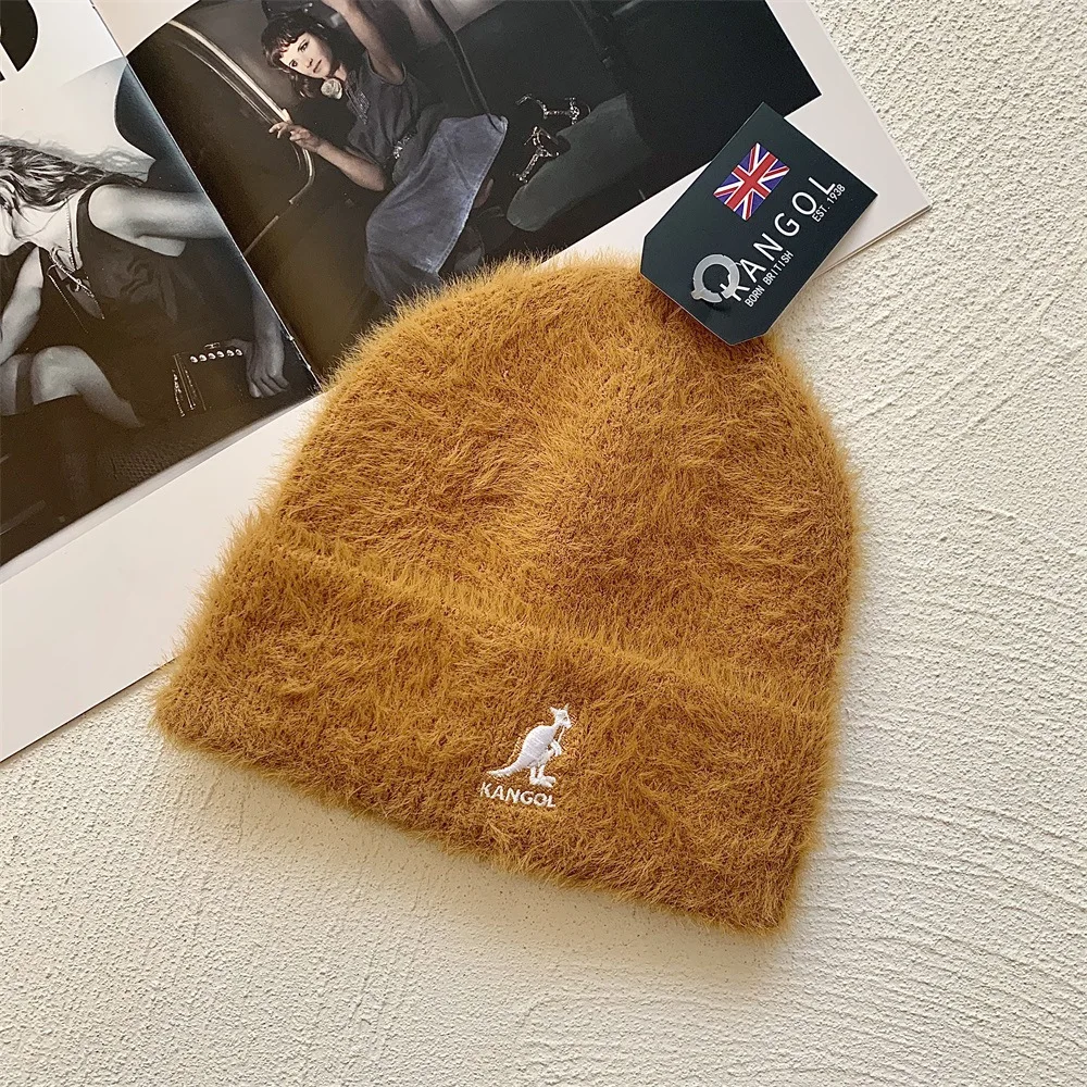 high quality Embroidery logo Solid Fashion knit beanie mohair Soft  Ethical  Mohair Wool Hat for women