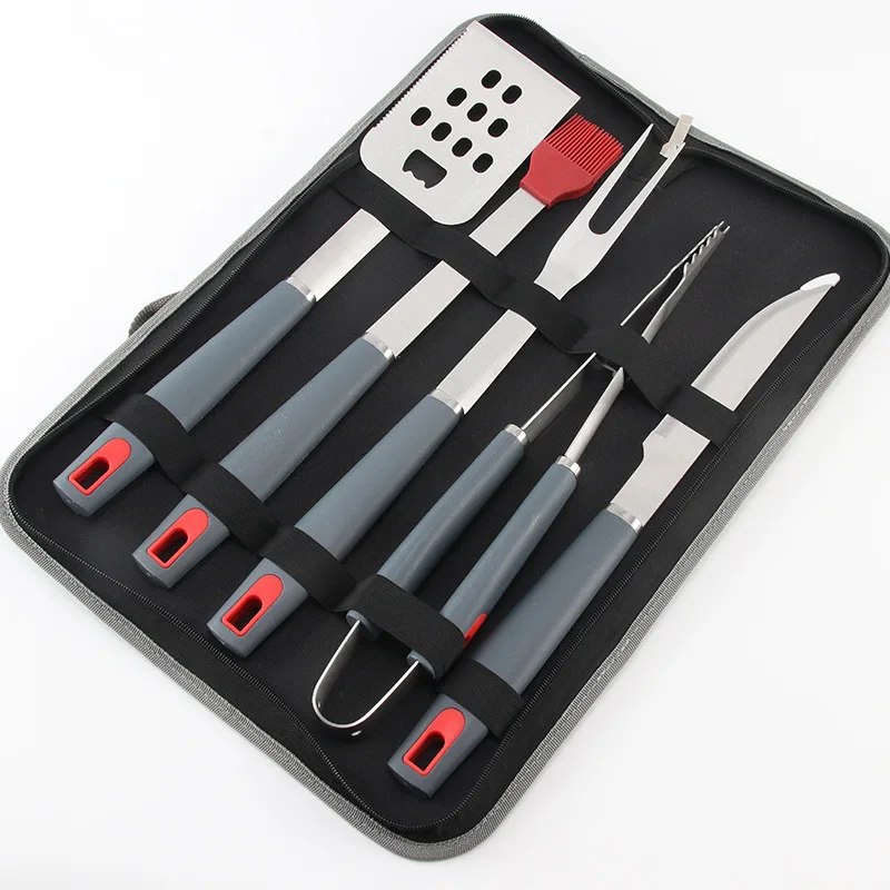 BBQ Tools Set Stainless Steel BBQ Fork Shovel Knife Stick Kits Outdoor Camping Cooking Tools Barbecue Utensils With Bag