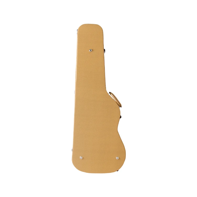 TN-YH/FD-3ST Factory wholesale key lock Music Electrical Guitar Yellow PU Leather Hard Case Electrical Guitar Case