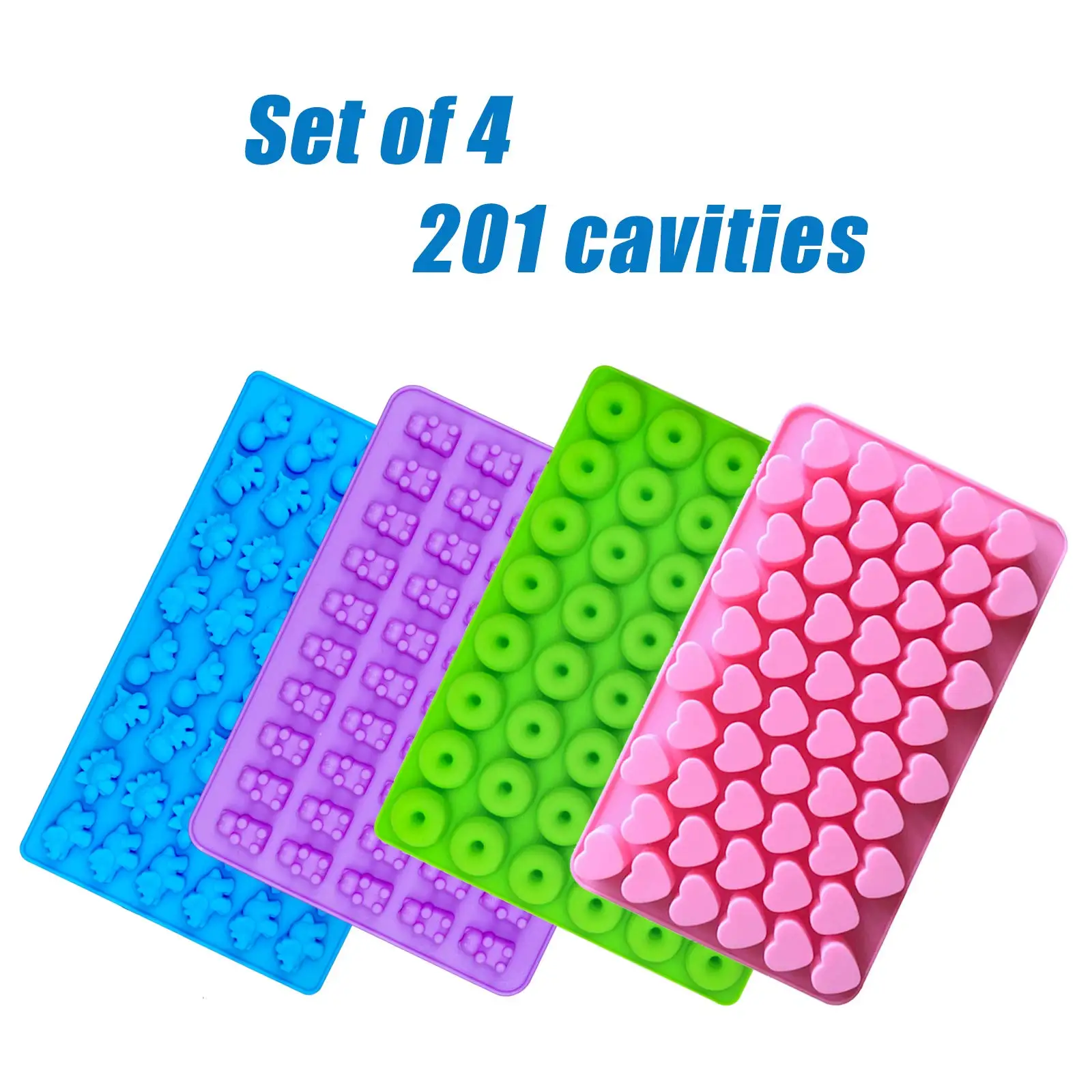 Hot Sale BPA Free Silicone Candy Molds Non-Stick Mini Dinosaur Donut Heart Shape Chocolate Ice Cube Tool for Cakes