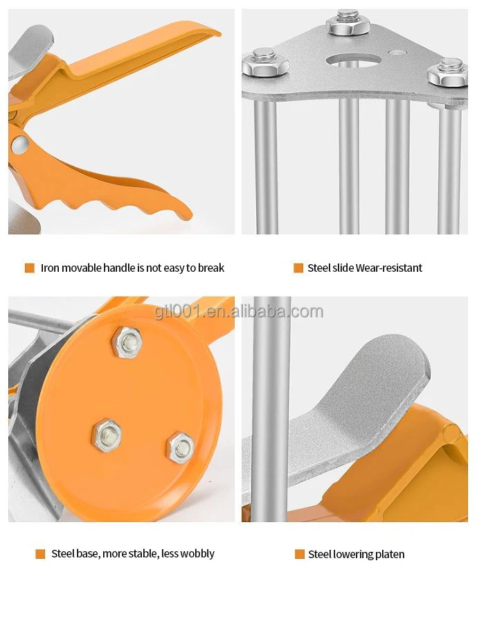 2024 yellow new three-column thickened tile top 10cmx10cm*20cm Wall tile height adjuster