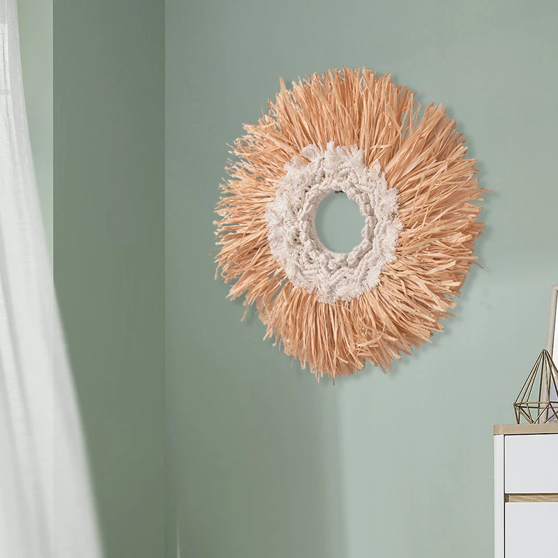Hot Sales Boho Raffia Decor Wall Decoration Wall Hanging For Home