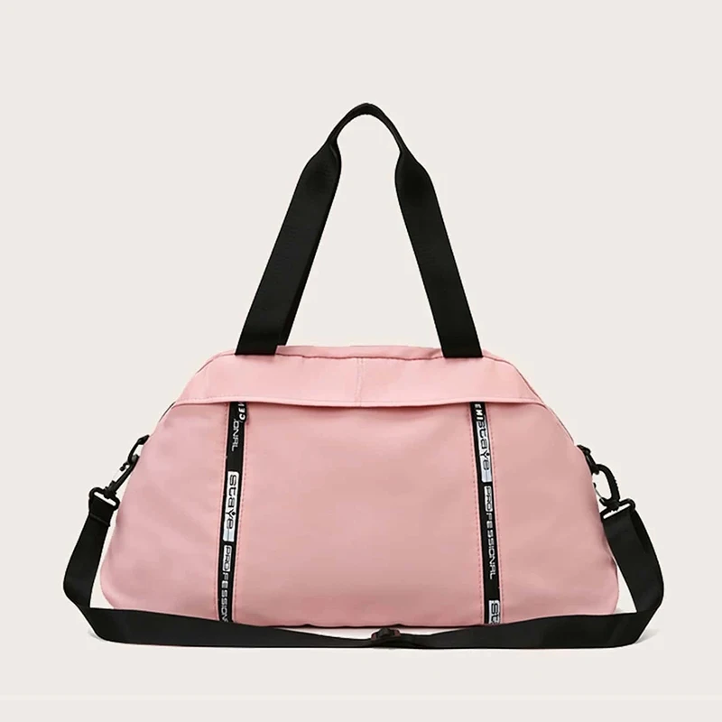 Bulk Womens Pink Zipper Waterproof Travel Sport Gym Weekend Tote Custom Duffle Bags With Logo
