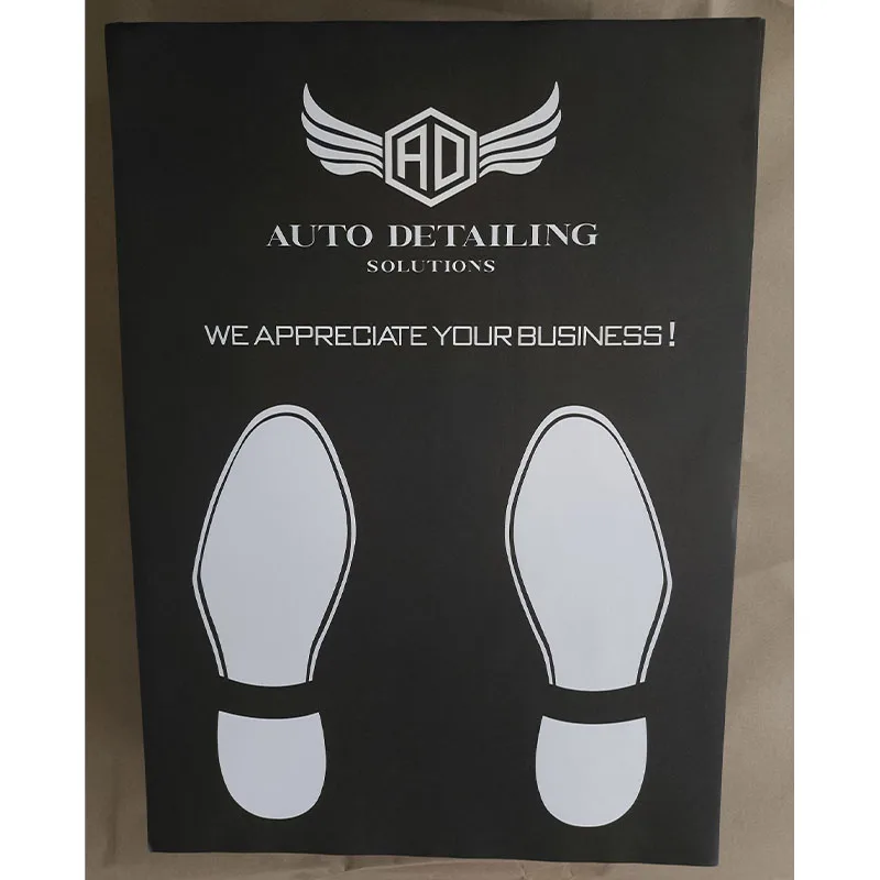 High-end famous disposable paper car mats brand auto paper floor mats high quality personalized custom black waterproof car mats