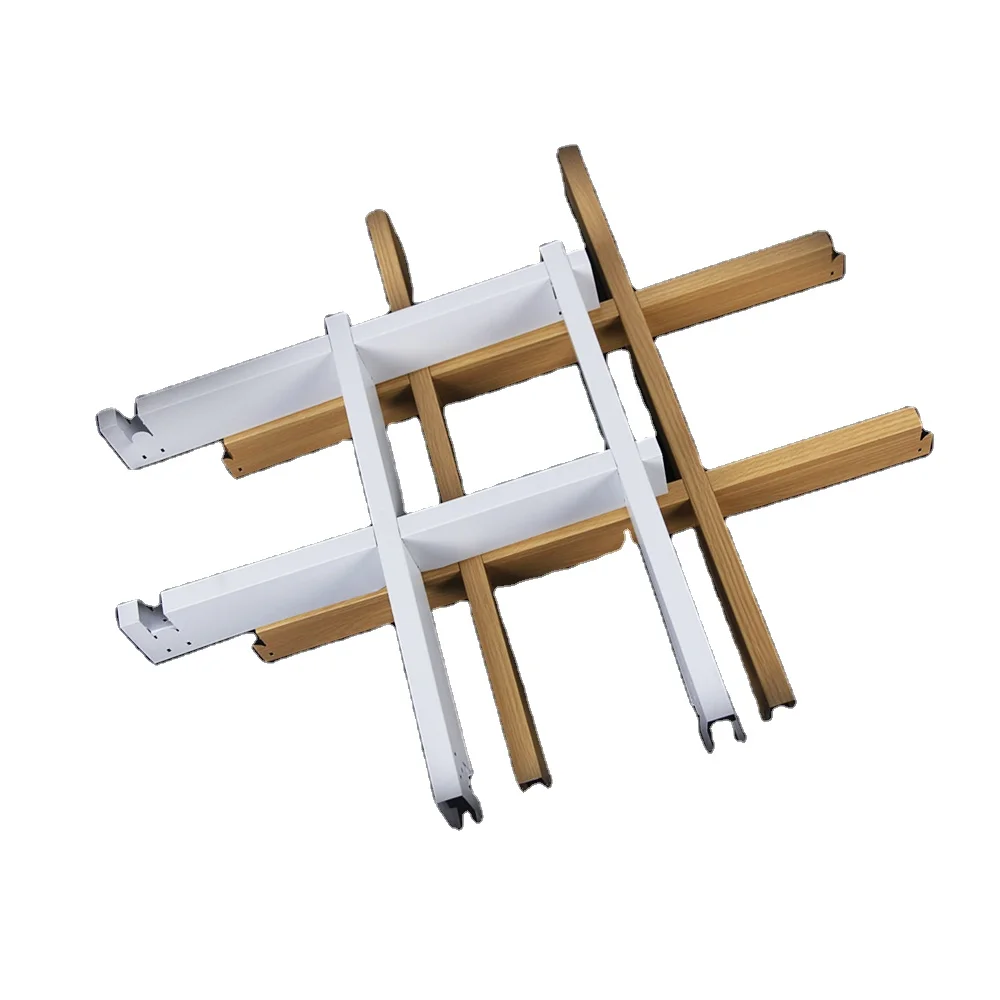 Fashionable aluminium alloy open cell ceilings restaurant grid 150mm grate aluminum grille ceiling tile