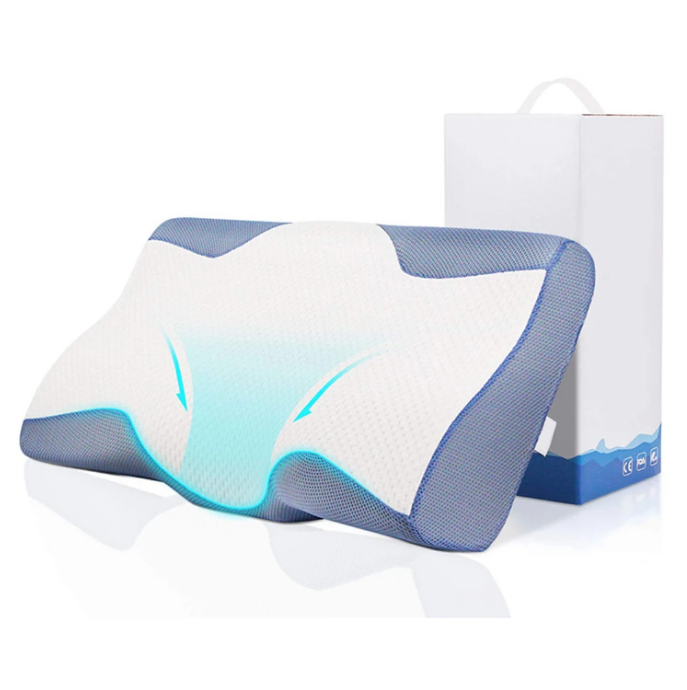 BEDREAMY New Design Cooling Gel Memory foam Neck pillow Contour Cervical Pillow Butterfly Bamboo Memory Foam Pillow