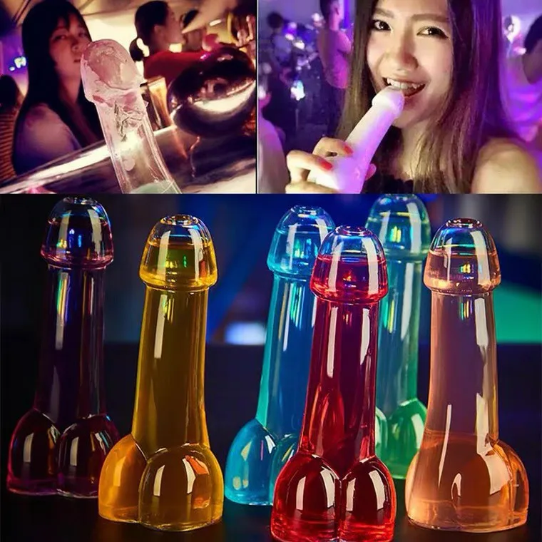 Unique Shape 150ml Club Using Creative Penis Glass Dick Glass Erotic Goblet