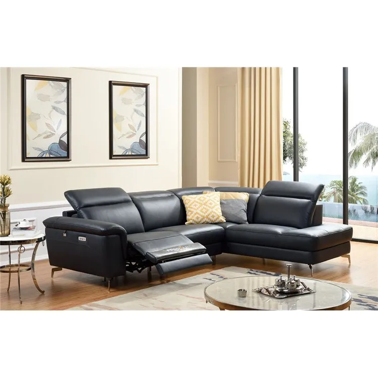 Modern furniture L shape living room sofa set Luxury home furniture sofa Fashion modern leather sofa