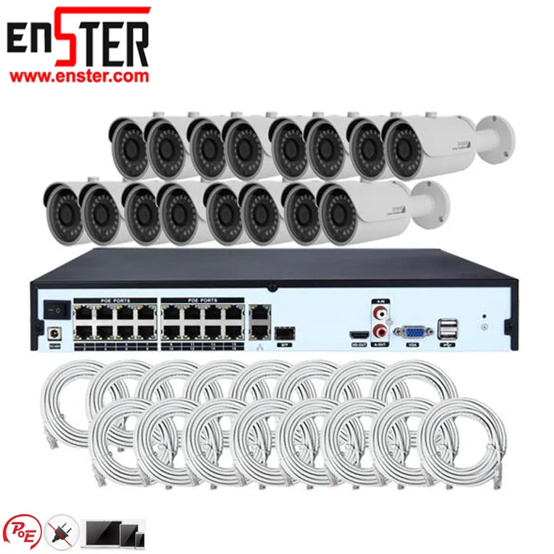 
New Hotselling 5.0MP 4K 8.0MP 16CH POE IP Camera Face Detection Cctv System 