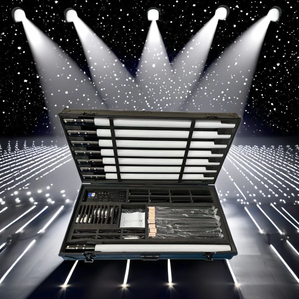 V-Show 360 Degree RGB 3in1 LED Wash Bar IP65 Rating 8pcs Pixel Tubes with Case for Stage Lighting in DJ Club