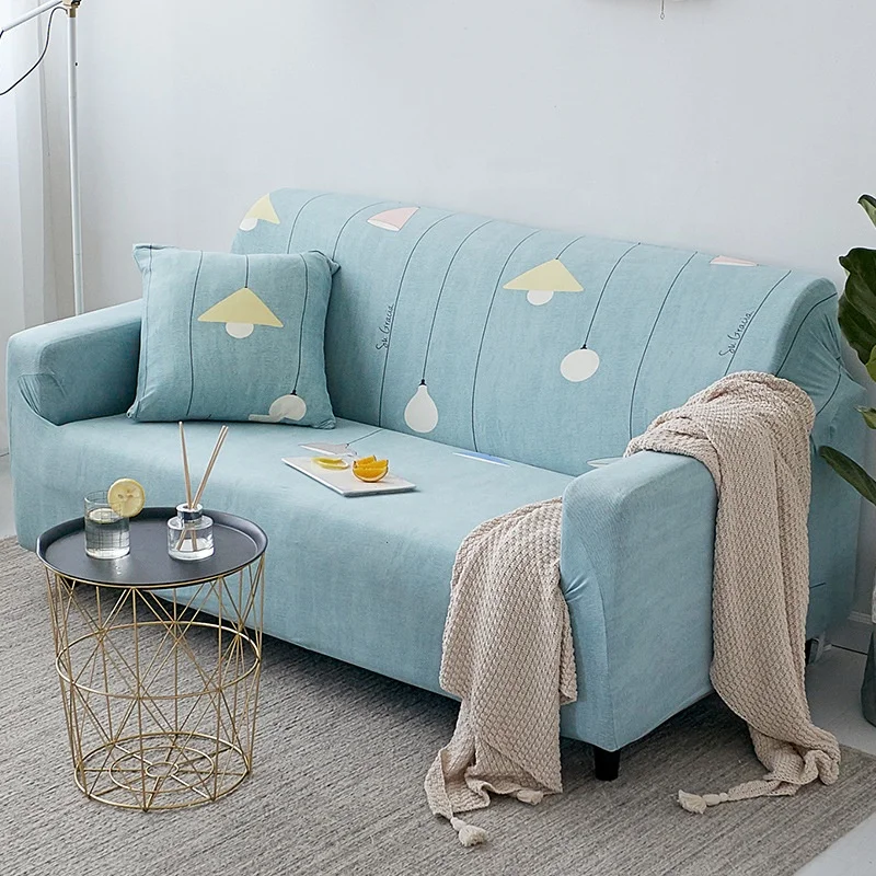 
Ready Made Sofa Covers Solid Printed Spandex Fabric Sectional Sofa Slipcovers Home Decor Couch Cover 
