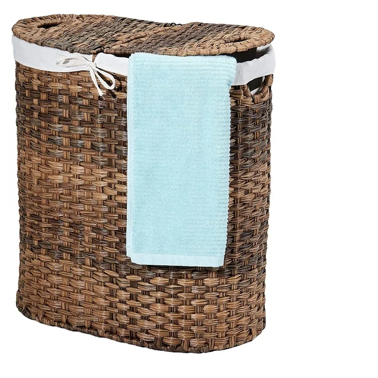 Home New Bamboo Wood round Clothes Storage Basket with Cover Cestas de Almacenamiento Laundry Hamper Wicker Material