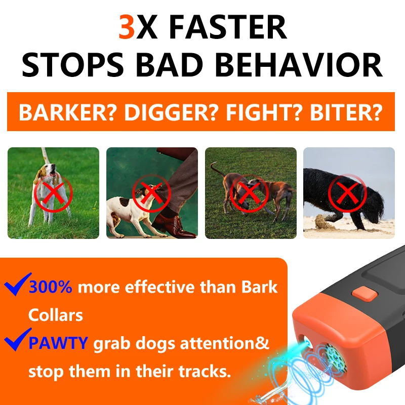 Variable Frequency Ultrasonic Dog Repellent Device Electronic Pet Cat Powerful Antibarking Non-Irritating Repeller for Dogs