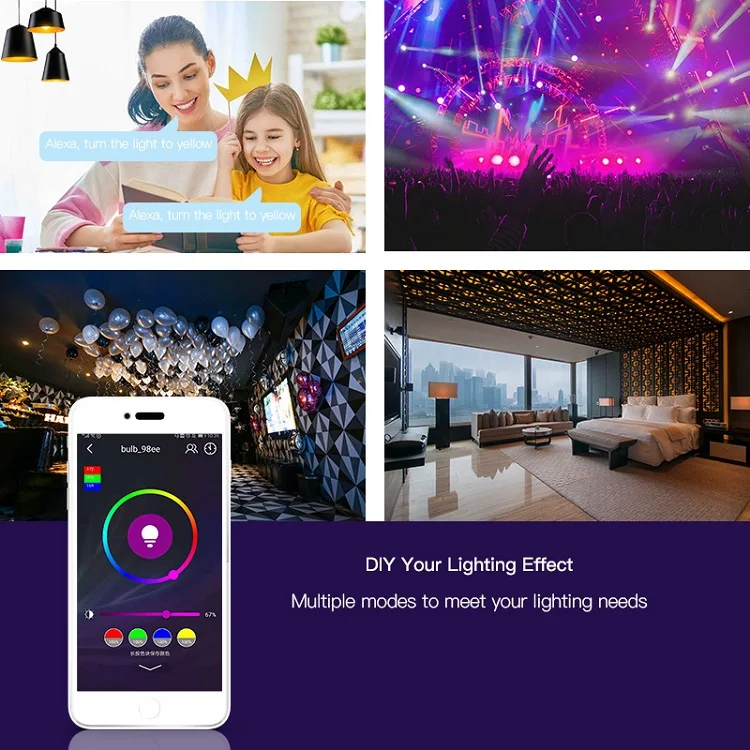 Tuya Good Google Home Alexa 10W E26 E27 Home Dimmable WiFi LED RGB White Lamp Light Smart Wifi Bulb