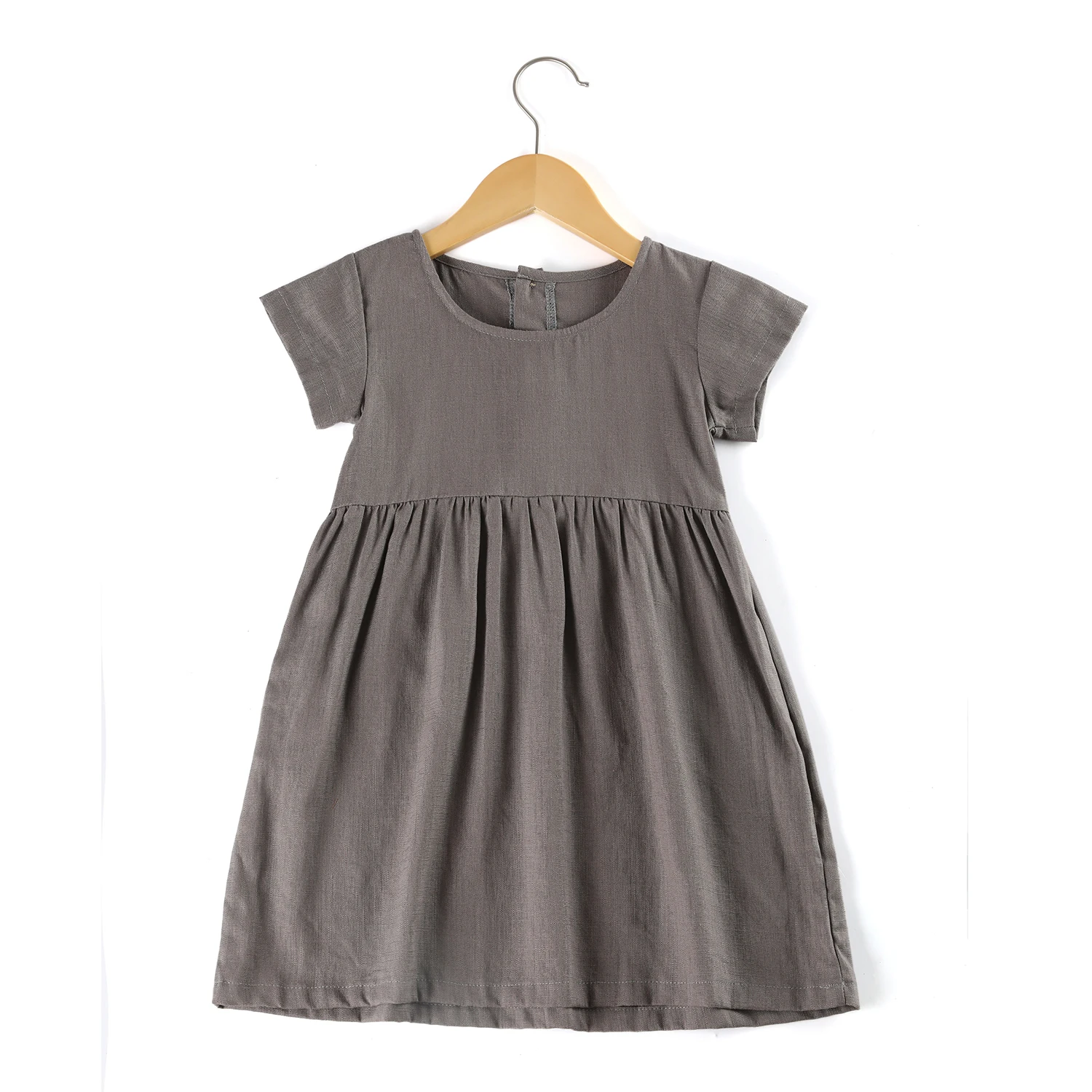 Summer Cotton Linen Boutique Dresses Little Girl Toddler Dress Baby Breathable Girls Clothes Dresses