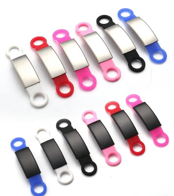 Silicone Stainless Steel Dog Cat Personalized Name Engraved Plates Silent Dog License Tag