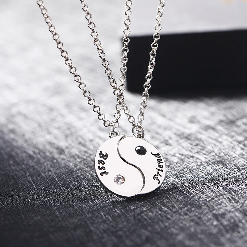 Creative Tai Chi Best Friends Series Alloy Zircon Fashion Jewelry Necklaces Wholesale
