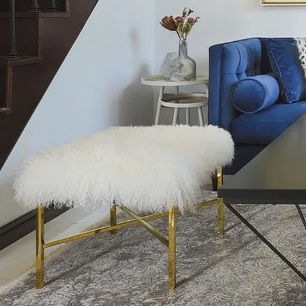 Comfortable Home Design Leisure Fluffy Cosy White Lamb Fur Luxury Sheepskin Chair