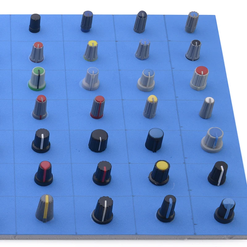 Machining parts aluminium knobs for potentiometers d hole 10-35mm black white potentiometer knob