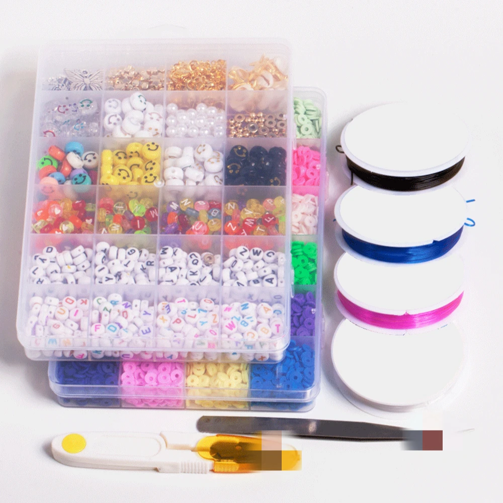 Soft Clay Beads Acrylic Letter Beads Accessories Diy Handmade Beading Pendant For Jewelry Making