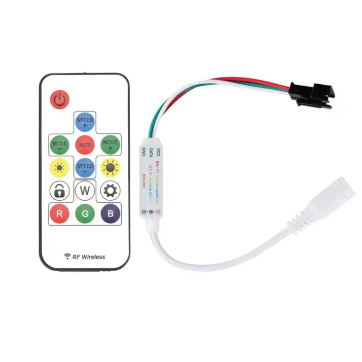 Whosale мини Диммер RF 14 клавиш DC5-24v светодиодный адресуемый пиксель rgbw rgb контроллер для светодиодной