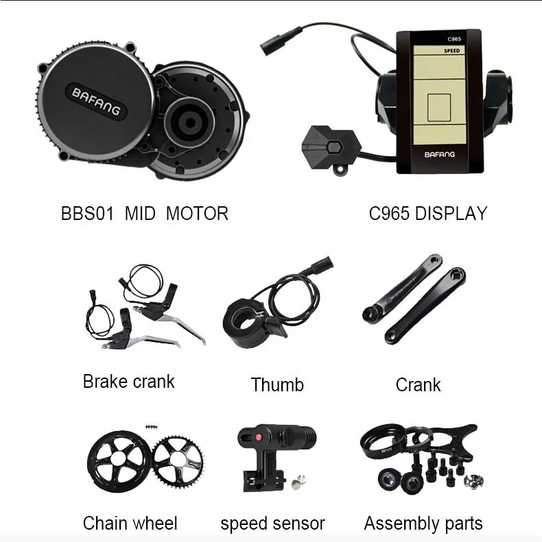 8fun BBS01 mid drive motor kits bafang electric bicycle mid drive kit 36v 250w