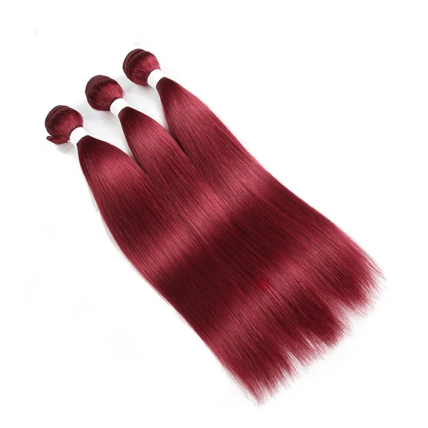 Wholesale 10A colored hair 18inch 95gram , 100% human hair weave burgundy brazilian Hair Bundles