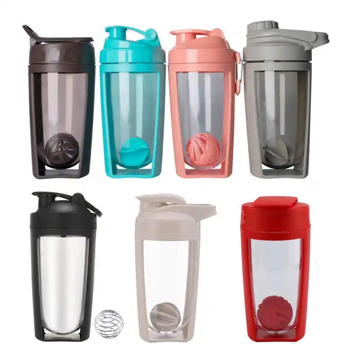 PET Custom Logo plastic 650ML Sports Fitness Mix Drinks Cup Protein Mixer Water Shaker Bottle for Gym