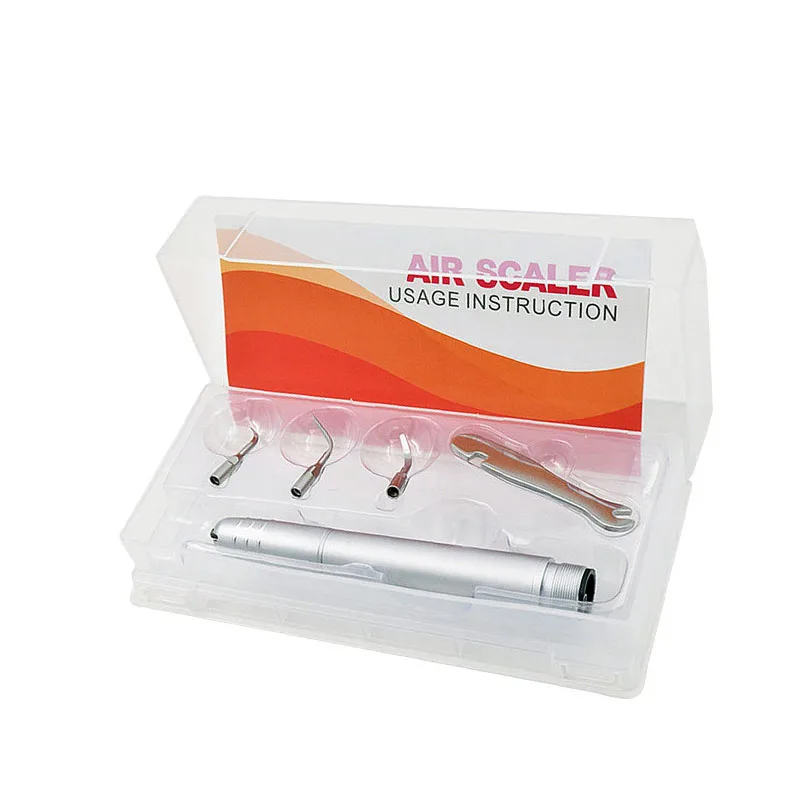 Autoclaved Dental Ultrasonic Air Scaler Handpiece With 3 Tips Pneumatic Scaler Tooth Calculus Remover Cleaning Dentist Lab Tools