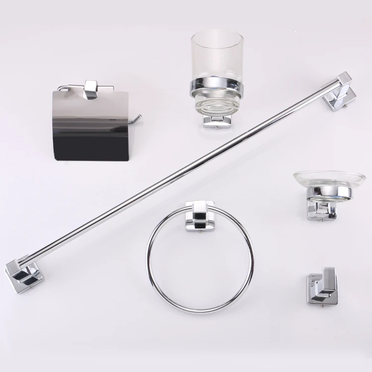 Chrome Bathroom  accessory Fittings Zinc Alloy Sets  Toilet Paper Holder