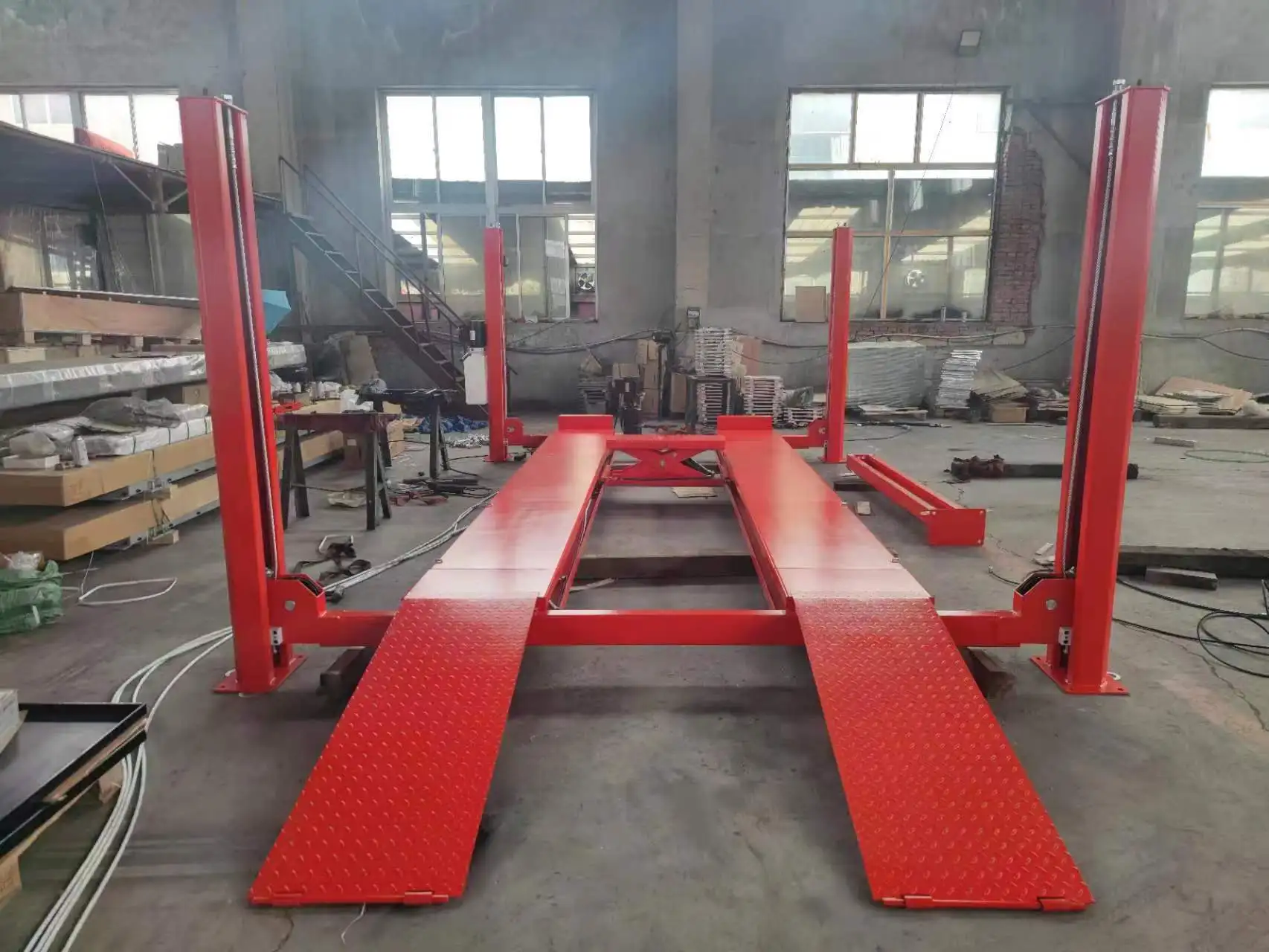 Wholesale 4-Ton Hydraulic Car Lifter 9000 Lbs Four-Post Alignment Lift Economic Steel Model Rolling Jack 4000kg Lifting Capacity
