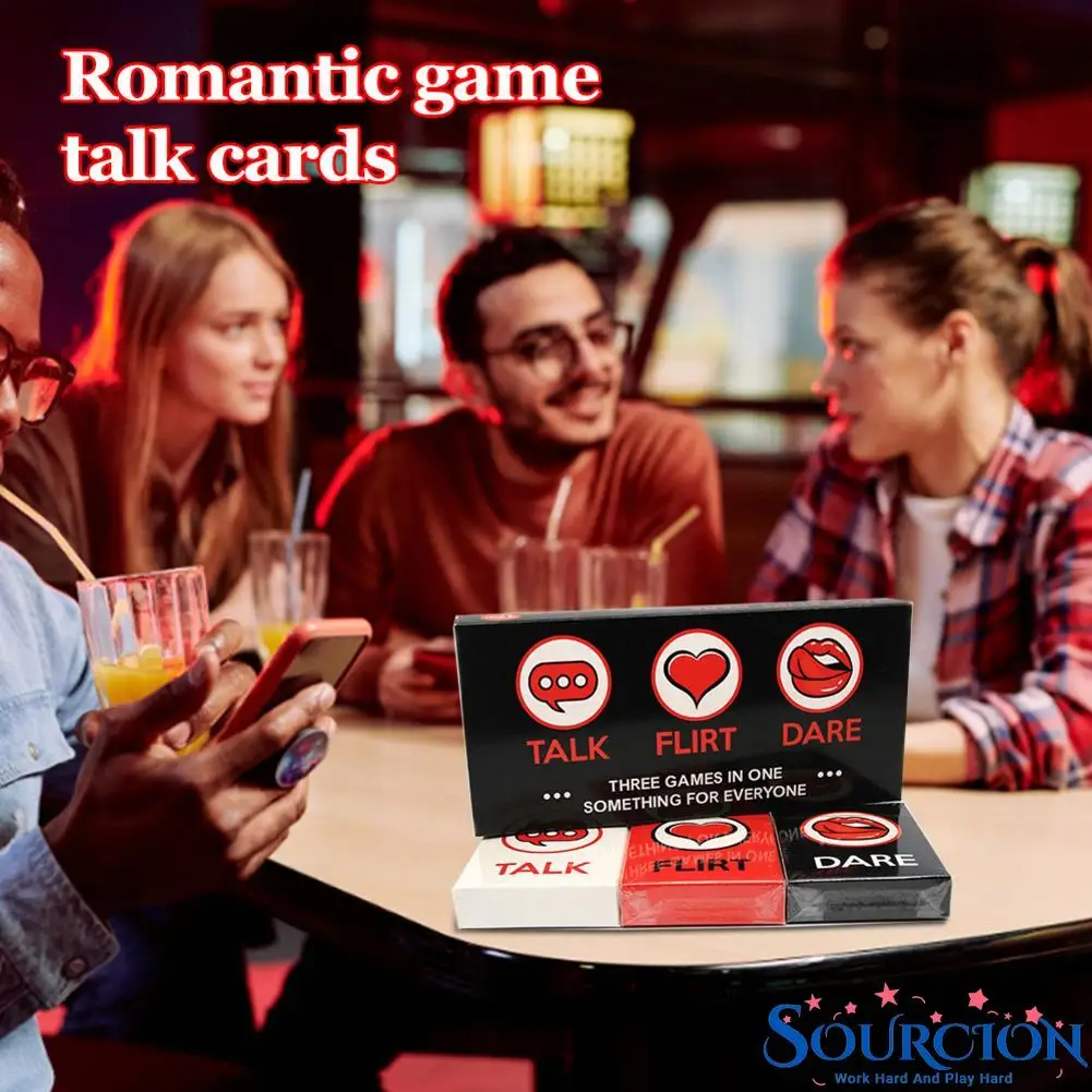 
SWT Hot Popular Fun Couple Romantic Card Game Game Deck Talk Or Flirt Or Dare Cards 3 Games Cards Deck Lovely Gift For Couples 