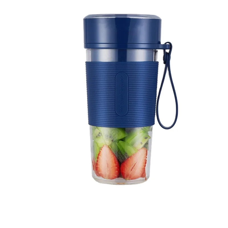 Mini Powerful Juicer Multifunctional 350ml 8 blades Portable Electric On-the-go Mixer Wireless Blender with silicone straw