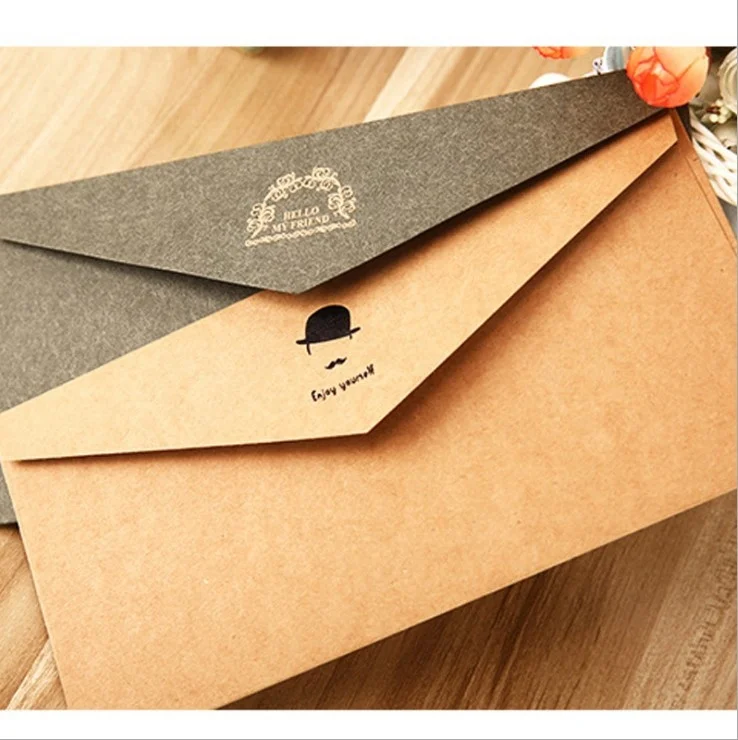 Custom Red Colorful Felt Manila Waxed Paper Envelope