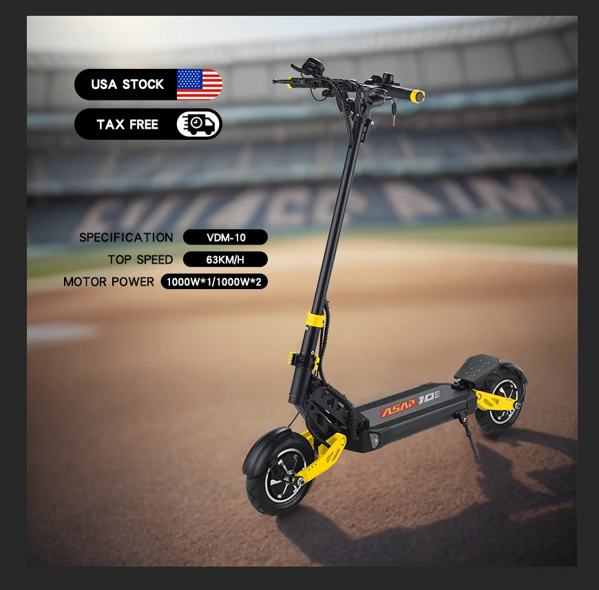 Tax Free VDM 10 Scooter Fast Delivery Powerful Brushless Motor Adult Electric Kick Scooter USA Stock