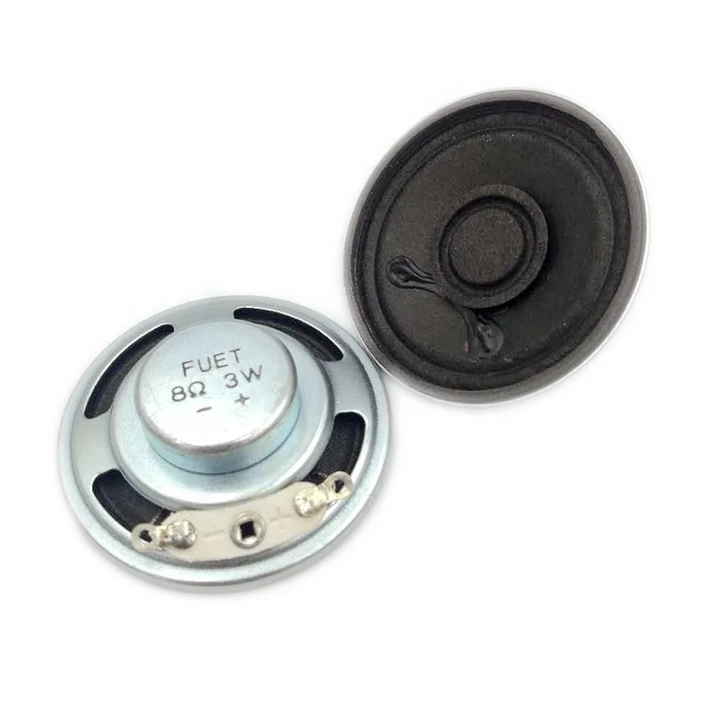 40MM Dia 8 ohm 3 W Loud Speaker Aluminum Paper Cone Internal Magnet Speaker FUET
